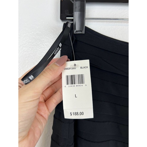 NEW Tadashi Collection Black Tiered Midi Skirt L Pencil Straight Cocktail Large - Picture 10 of 12